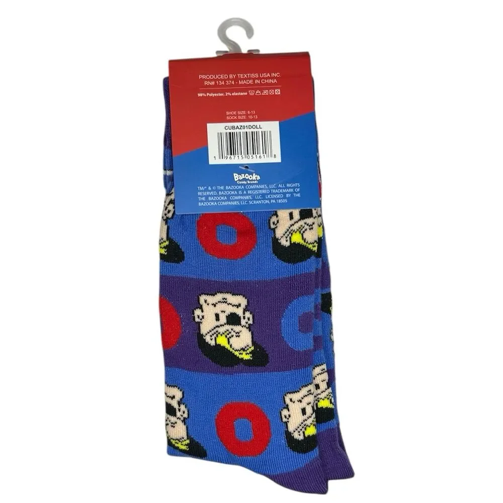 Bazooka Novelty Crew Socks Adult Set Size 6-13